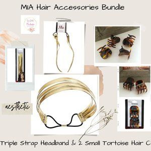 MIA Beauty Hair Clamp & Gold Headband Bundle NWT